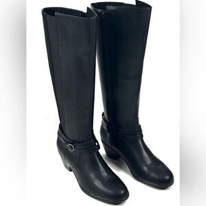 Clarks Emily2 Dream Black Leather Knee High Boots Womens Size 7M New $160